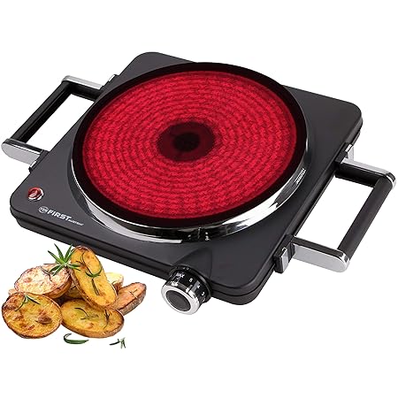 TZS First Austria - 1500 Watt Infrarot-Kochplatte mit 22 cm Kochfeld | jedes Kochgeschirr geeignet | 300°C in 30 Sekunden | G