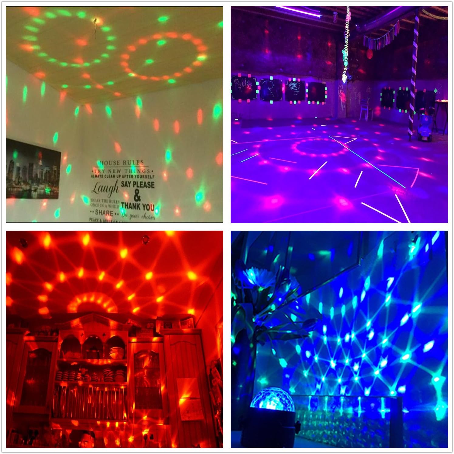 Disco Ball Disco Lights-COIDEA Party Lights Sound Activated Storbe Light With Remote Control DJ Lighting,Led 3W RGB Light Bal, Dance lightshow for Home Room Parties Kids Birthday Wedding Show Club Pub: Musical Instruments