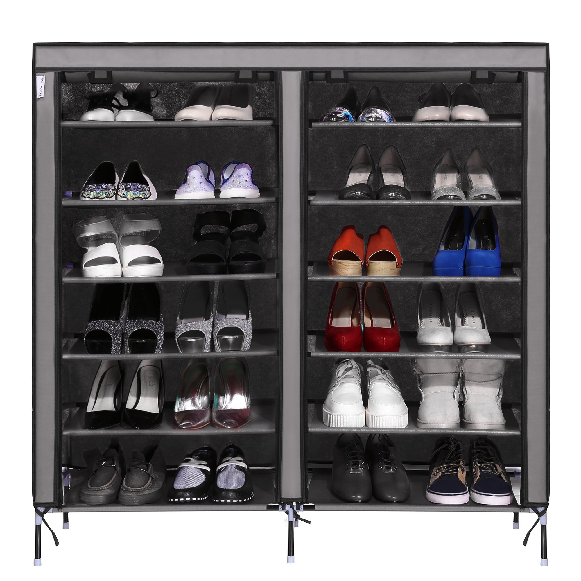 afferty 6 Layer 12 Grid Portable Shoe Rack Shelf Storage Organizer Cabinet for 30 Pairs Shoes(US STOCK)