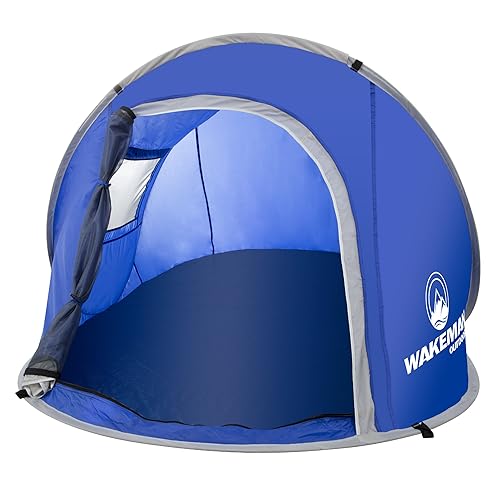 Person Pop Up Tent with Dual-Layer Door and Carry Bag Water