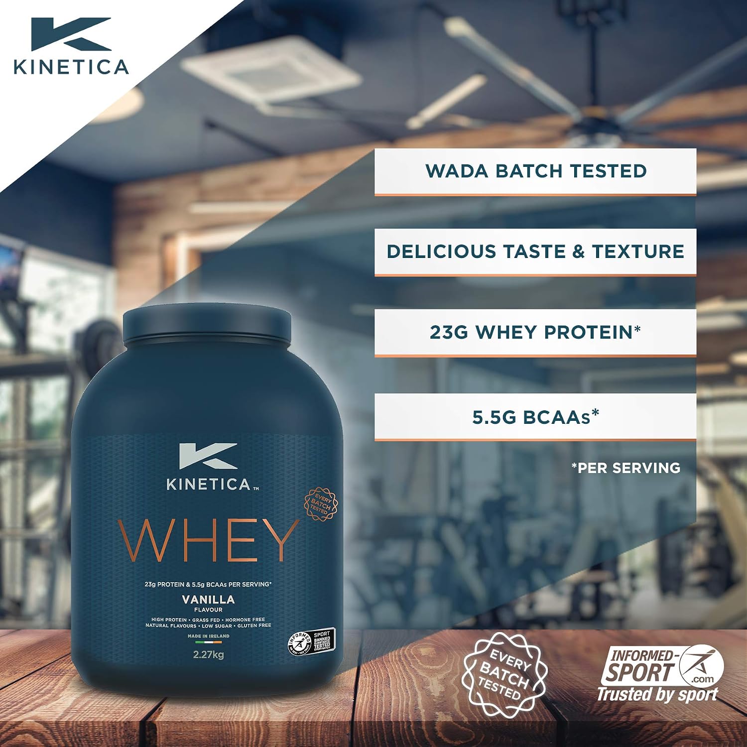 Kinetica Sports Whey Protein Powder - Vanilla, 2.27 Kg, 76 Servings, 76 Servings (Pack of 1) - Image 4