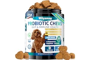 Woyamay Dog Probiotic for Dogs, 200 Soft Treats Dog Probiotics for Digestive Health & Immune System, Probiotic Chews for Dogs, Support Gut Health|Itchy Skin|Diarrhea|Gas Relief Treatment