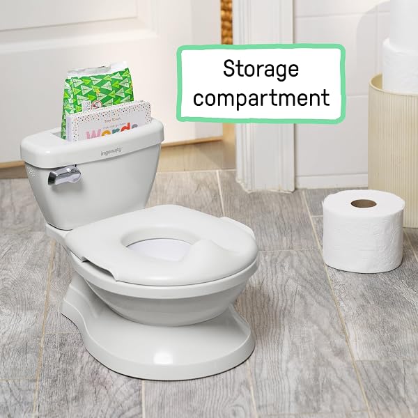 SUMMER INFANT BY INGENUITY MY SIZE POTTY PRO IN WHITE, TODDLER POTTY TRAINING TOILET, LIFELIKE FLUSHING SOUND, FOR AGES 18 MONTHS+, UP TO 50 POUNDS