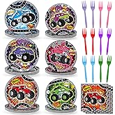96Pcs Monster Truck Plates and Napkins Forks for Racing Car Party Decorations Trucks Themed Paper Plates Tableware Serves 24 Race Cars Birthday Party Supplies Favors
