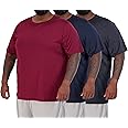 Real Essentials 3 Pack: Men’s Big & Tall Tech Stretch Long-Sleeve & Short-Sleeve Dry-Fit T-Shirt (3XT-5XT)