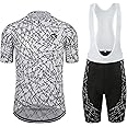 Coconut Ropamo CR Men's Cycling Jersey Set Road Bike Jersey Zipper Pocket Bib Shorts with 4D Padded Cycling Clothing Set