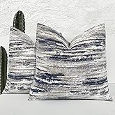 EIHU HOME Decorative Throw Pillow Covers 18x18 Inch Set of 2, Navy Blue - Chenille for Couch and Living Room