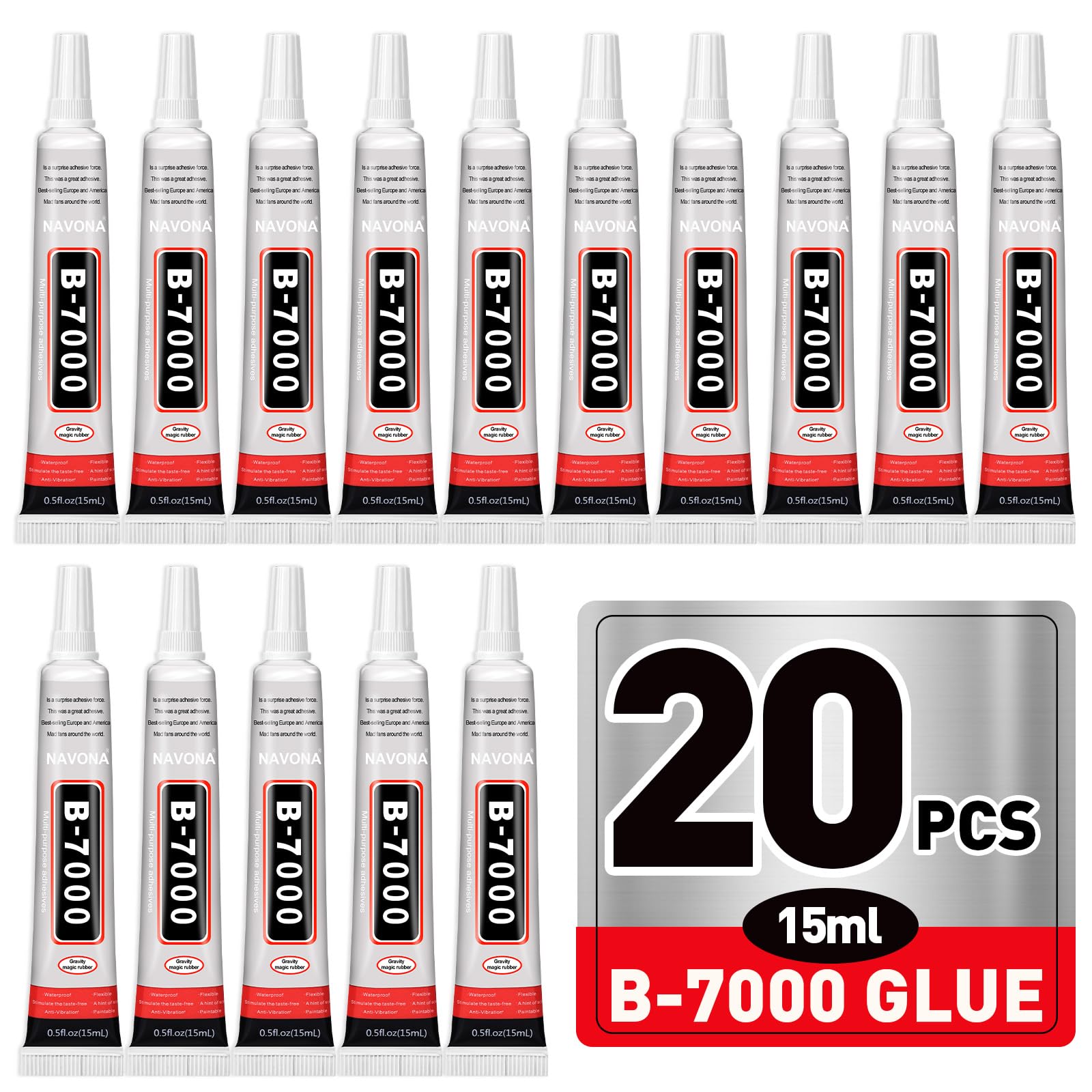 Photo 1 of 13 PCS 15ml B7000 Glue Clear with Precision Tip, Rhinestone Glue for Nail, B-7000 Glues for Craft Glues, Jewelry Making, Nail Art, DIY, Makeup, Shoes