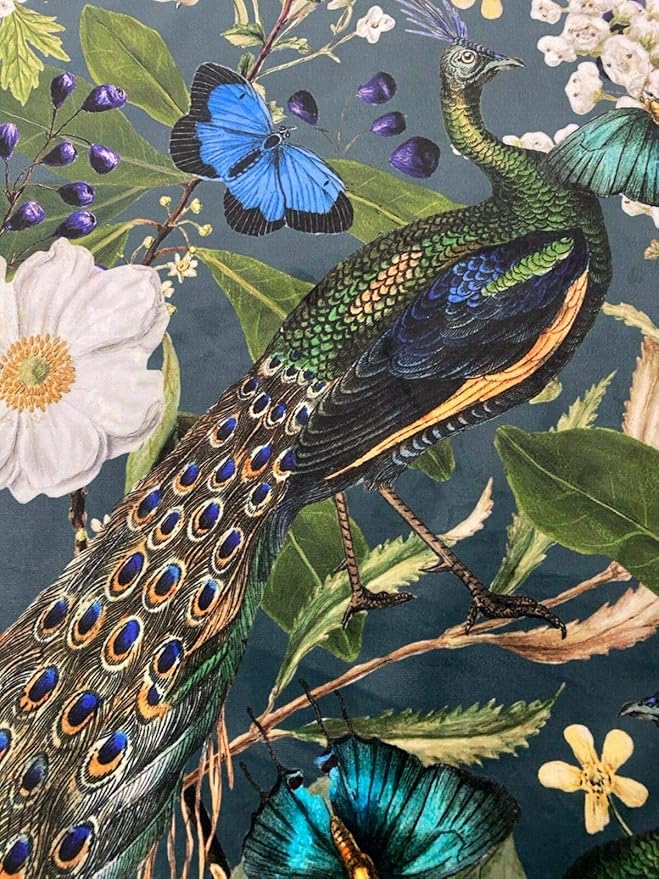 Paradise Peacock Super Soft Velvet Teal 140cm/54" Designer Material
