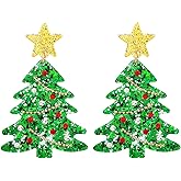 HAISWET Christmas Tree Shape Earrings for Women Holiday Earrings Tree Star Earrings Drop Dangle Earring Party Statement Jewelry