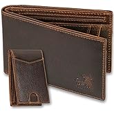 BULL GUARD Bifold Leather Wallet Slim Men's RFID Blocking Technology Premium Durable Leather & Tight Stitching, Quick Access Design with Security and Style Ideal for Work, Travel or Adventure