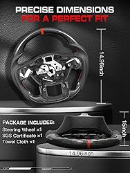 TESFEEL Carbon Fiber Heated Steering Wheel for