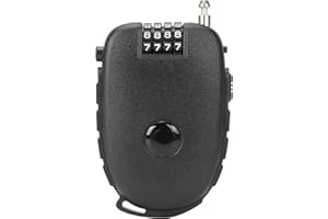 TOKCKYBL 4-Digit Combination Lock with 27.5 Inch Quickly Retractable Steel Cables - Keyless Security for Bike, Helmet, Ski, S