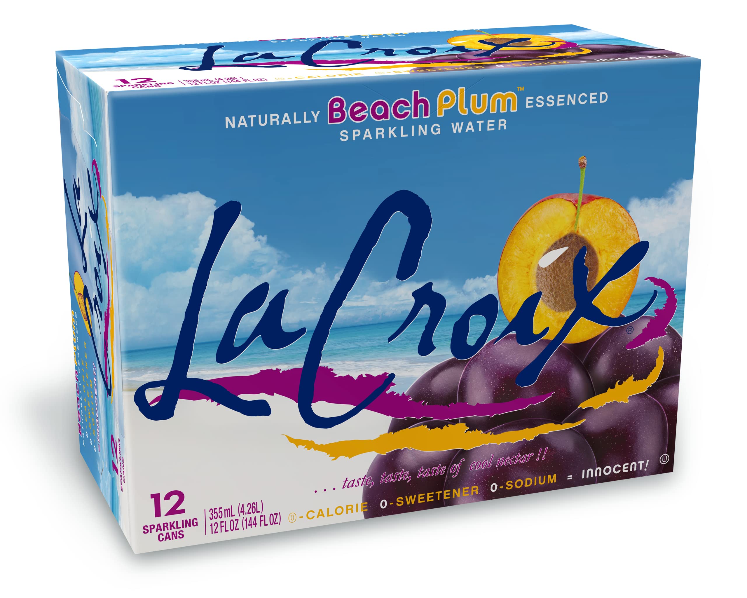 Photo 1 of LaCroix Sparkling Water, Beach Plum, 12 Fl Oz (pack of 12)