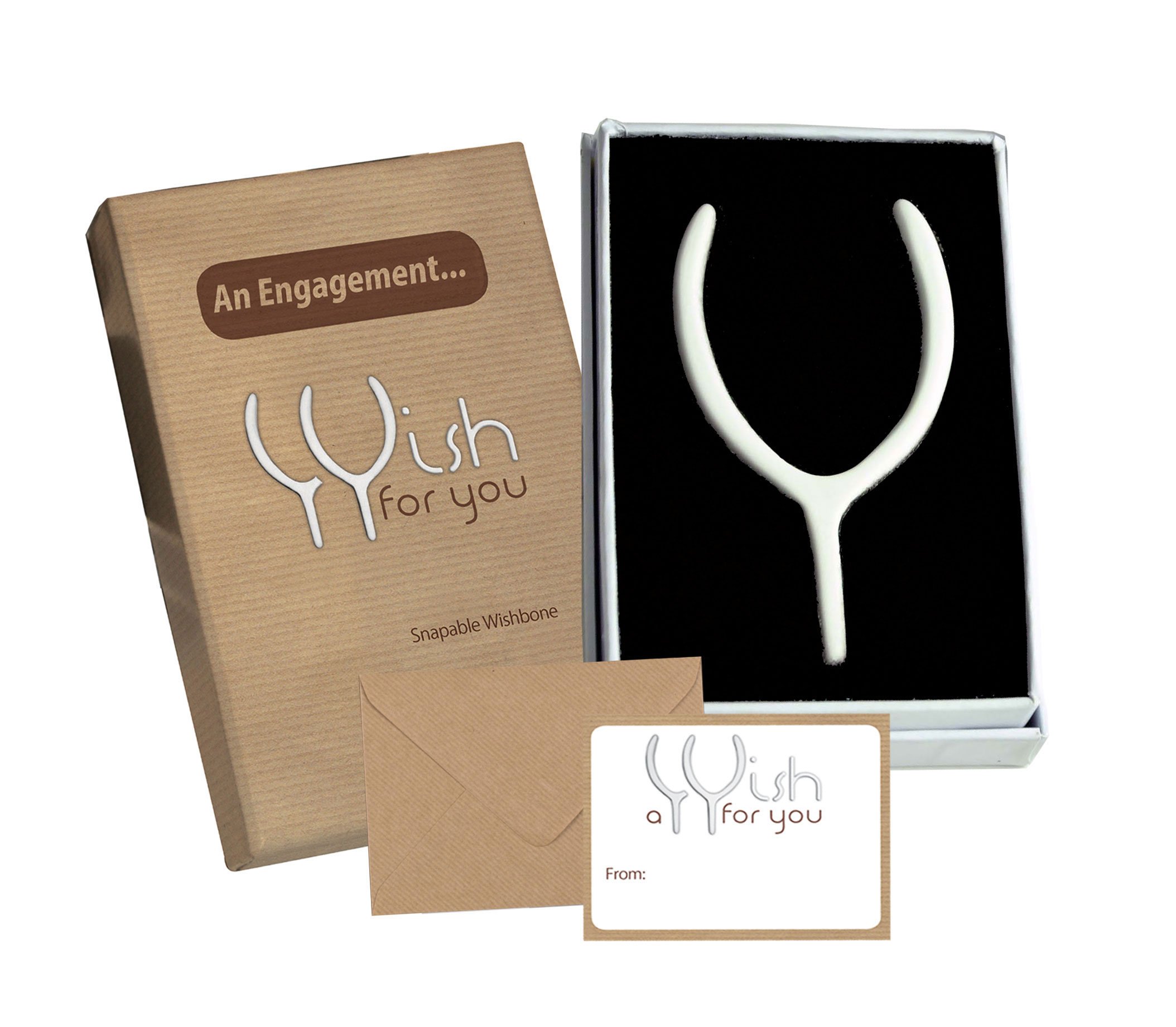 Jemsideas Engagement Snapable Wishbone Gift & Card From Perfect Keepsake/Present For A Couple, Friend, Girlfriend, Boyfriend, Fiancé, Fiancée, Him, Her, Men, Women (Engagement)