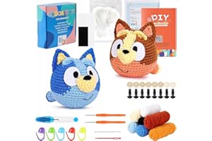 MHJJYGY Crochet Kit for Beginners, Learn to Crochet with Step-by-Step Video Tutorials, Crochet Starter Knitting Kit Set for Adults Kids