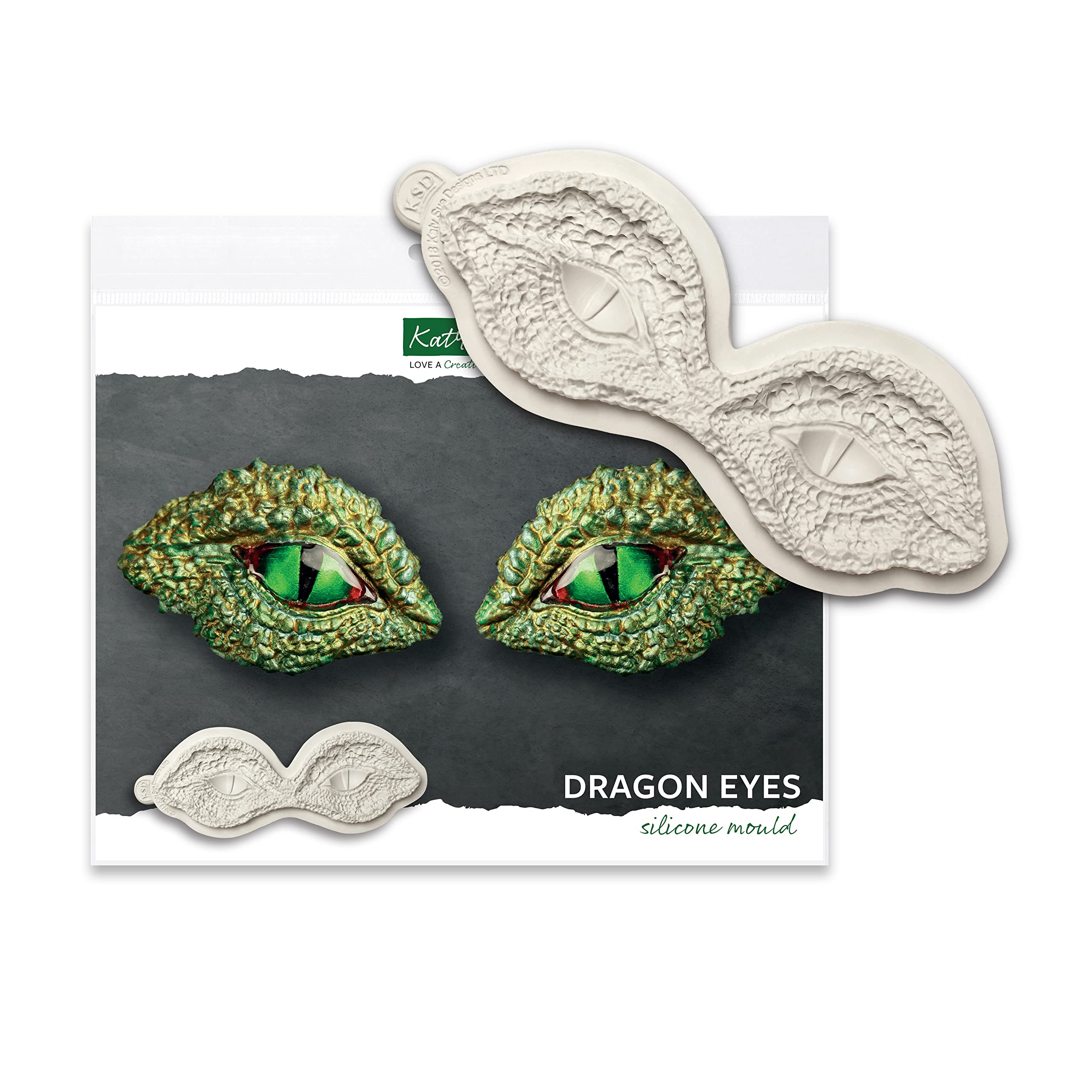Katy Sue Dinosaur & Dragon Eyes Silicone Mould for Cake Decorating & Crafts - Perfect for Adding Eye Embellishments to Dragons, Monsters, Dinosaurs or Snakes.
