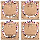 Xuqiakw 4PCS Big Sister Bracelet, Colorful Acrylic Initial Beaded with Big SIS Letters Friendship Bracelets for Women Jewelry Accessories