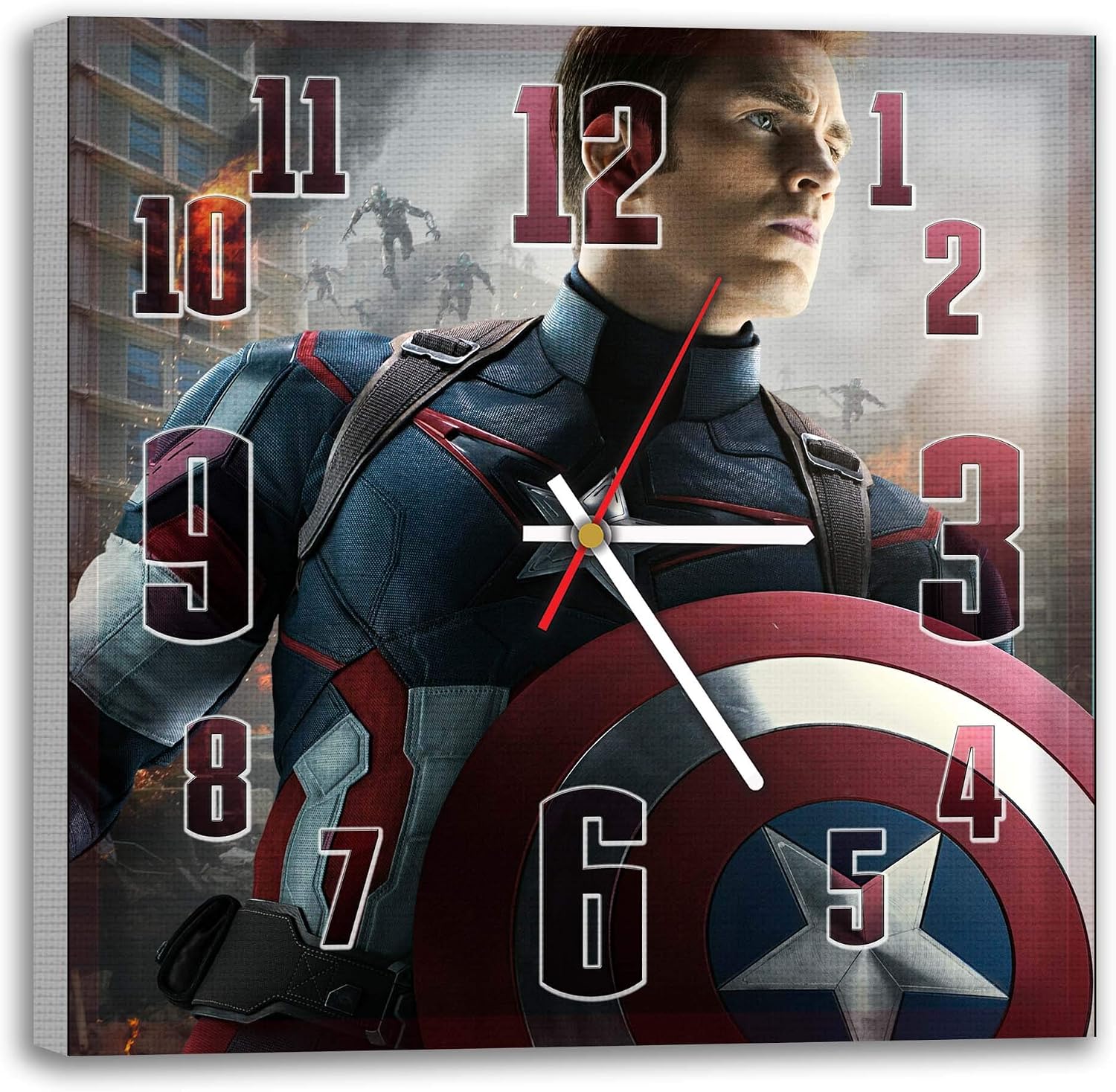 Wall Clock-Picture on Canvas Captain America