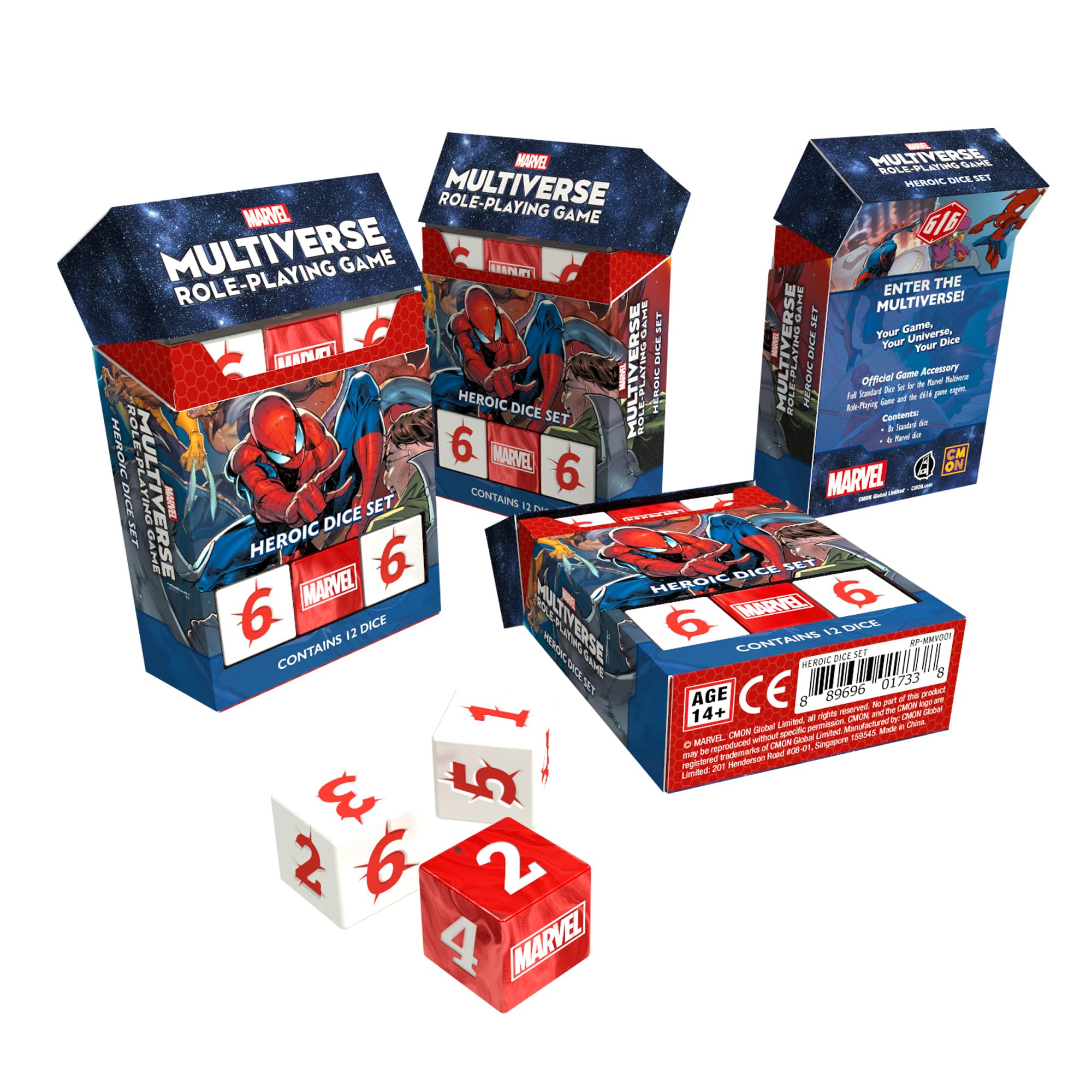 Marvel Multiverse Role-Playing Game Heroic DICE Set Acrylic Dice for Immersive Experience, Official Game Accessory for The Marvel Multiverse RPG - Made by CMON