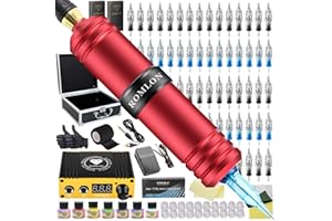 Romlon Tattoo Kit Professional - Tattoo Gun Machine Kit Complete Rotary Tattoo Pen Machine LED Power Supply 40Pcs Cartridges Needles Tattoo Accessories for Beginners and Tattoo Artists