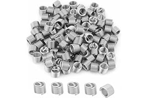 THSGIVINGSTORE 50PCS Helicoil Thread Repair Kits, M6 x 1.0 x 1.5D 304 Stainless Steel Wire Thread Inserts, M6 x 1.0 Helicoil Type Bolt Thread Repair Sleeve Assortment Set, Stripped Screw Hole Repair