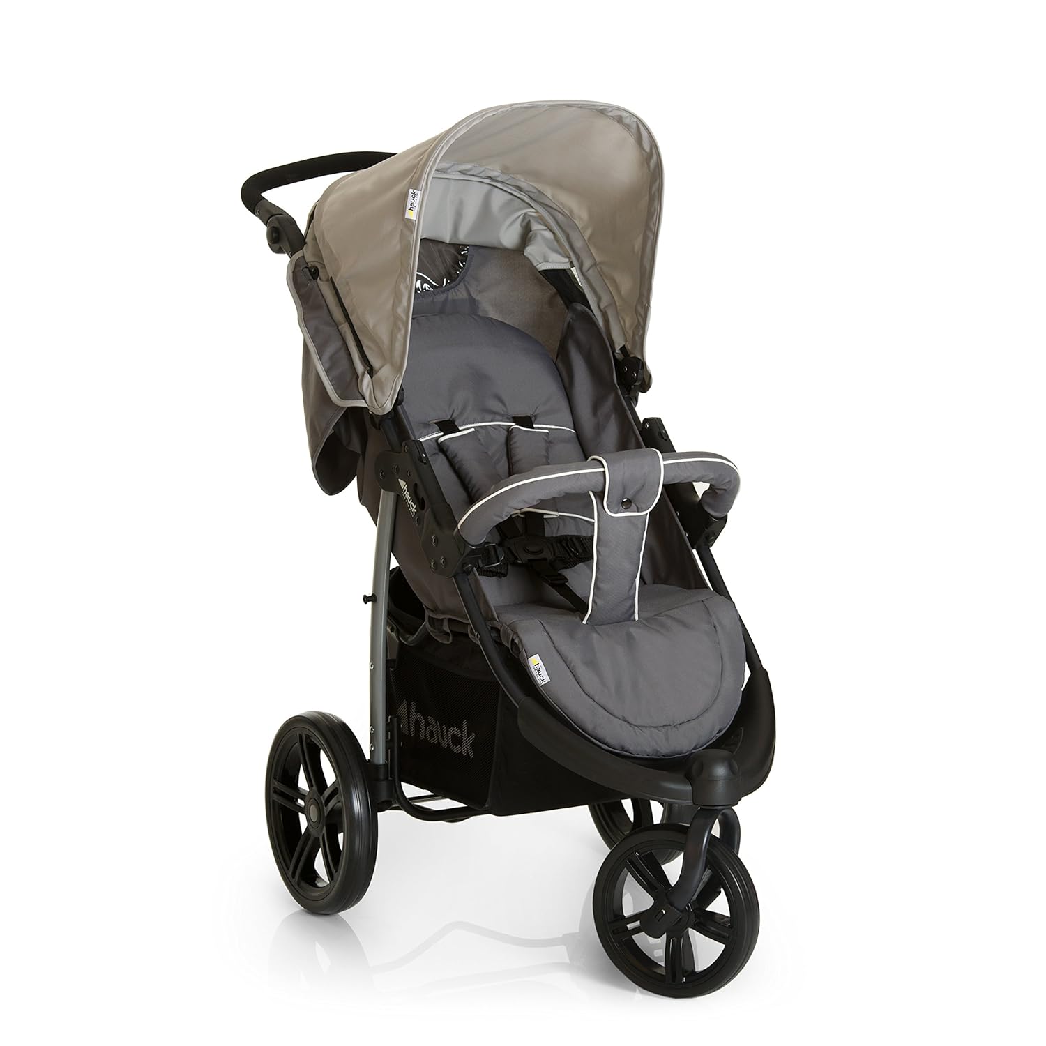 Hauck Viper SLX Buggy bis 25 kg, Dreiradwagen mit Liegefunktion für Kinder ab Geburt, klein zusammenklappbar, höhenverstellbarer Schiebegriff, großer Korb, Tasche im Verdeck, smoke grey (grau)