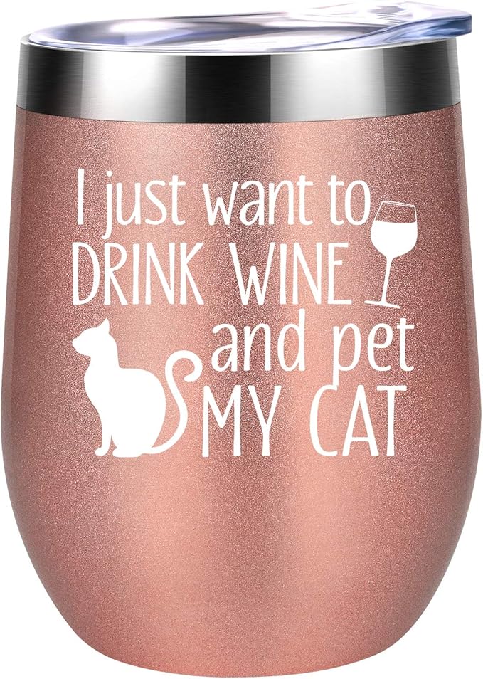 Cat Gifts for Cat Lovers Cat Mom Gifts Drink Wine and