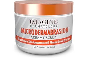 IMAGINE DERMATOLOGY Microdermabrasion Facial Creamy Gel Scrub & Face Exfoliator with Micro dermabrasion Crystals Clinical Grade Anti-Aging, Renews Skin No Machine No Mess 3 oz 85 grams