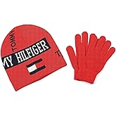 Tommy Hilfiger Boy's Reversible Logo Mix Beanie and Glove Set