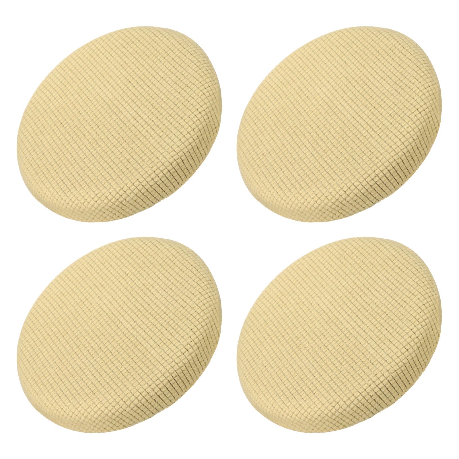 Uxcell 4pcs Upgraded Round Bar Stool Covers, Round Chair Covers Dia.12-14", for Bar Stool Slipcovers Beige