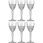 Barski Goblet, White Wine Crystal Glass, Water Glass, Stemmed Glasses, Set of 6 Goblets, 8 oz, Beautifully Designed, Made in Europe