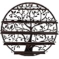 Sorbus® Wall Mounted 5 Tier Nail Polish Rack Holder - Tree Silhouette Round Metal Salon Wall Art Display (Bronze)
