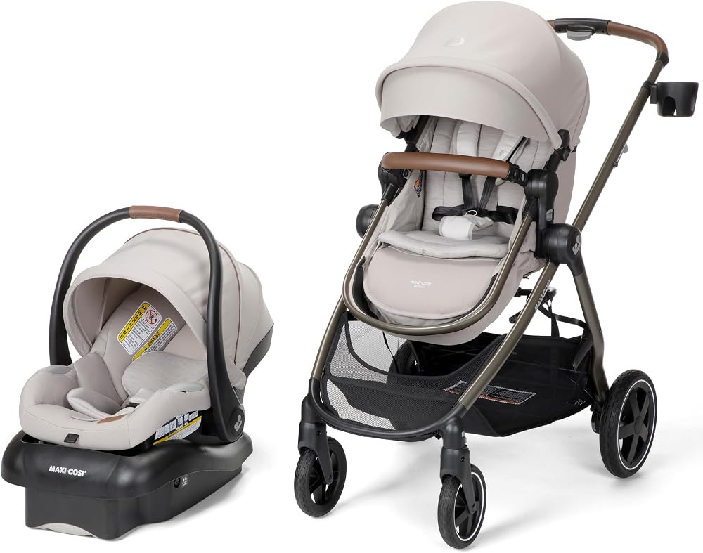Maxi-Cosi Zelia 2 Luxe 5-in-1 Modular Travel System, New Hope Tan