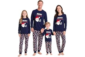 Tphon Christmas Family Pajamas Sets Matching for Christmas Party for Men Women Kids Santa PJS Sleepwear