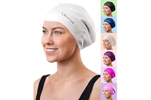 Limmys Adult Long Hair Swimming Cap - 100% Silicone Swim Caps for Men and Women - Premium Quality, Stretchable and Comfortable Swimming Hats