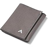 Allett Trifold Wallet, Charcoal Grey | Nylon, RFID Blocking | Slim, Minimalist, Water Resistant, Thin, Front Pocket | Holds 2-12 Cards, Flat Bills, Receipts & Coins | For Men & Women