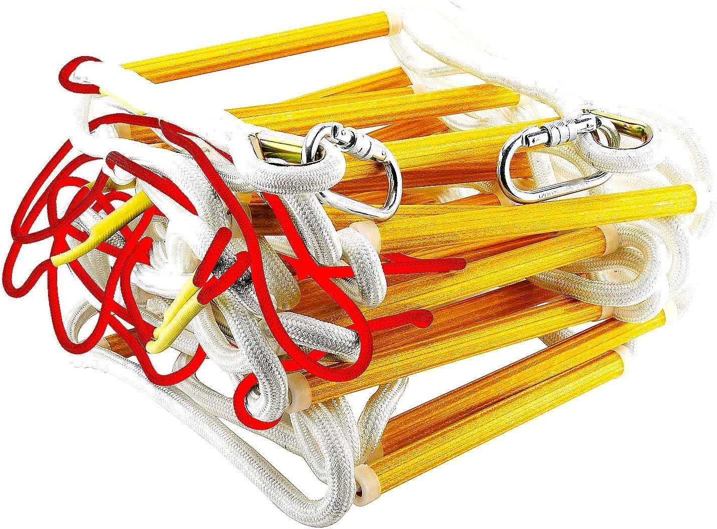 Fire Escape Rope Ladder for Balcony 3 Story - Safety Ladders with Carabiners & Harness Belt 10m (32ft) - - 