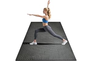 4x6ft Gym Floor Mat 10mm Thick - Large TPE/NPE Foam Workout Mat for Home Gym, Garage Floor, Yoga & Exercise - Non-Slip Eco-Fr