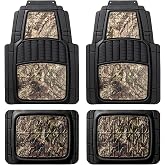 Mossy Oak Camo Trimmable Floor Mats - All Weather Protection - Trim to Fit for Car, SUV, Van, Trucks - Official Licensed Product (4 Pcs)