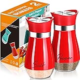 Salt and Pepper Shakers Set,4 oz Glass Bottom Salt
