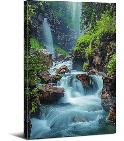 Amazon.com: SIGNFORD Canvas Print Wall Art Waterfall Pool at
