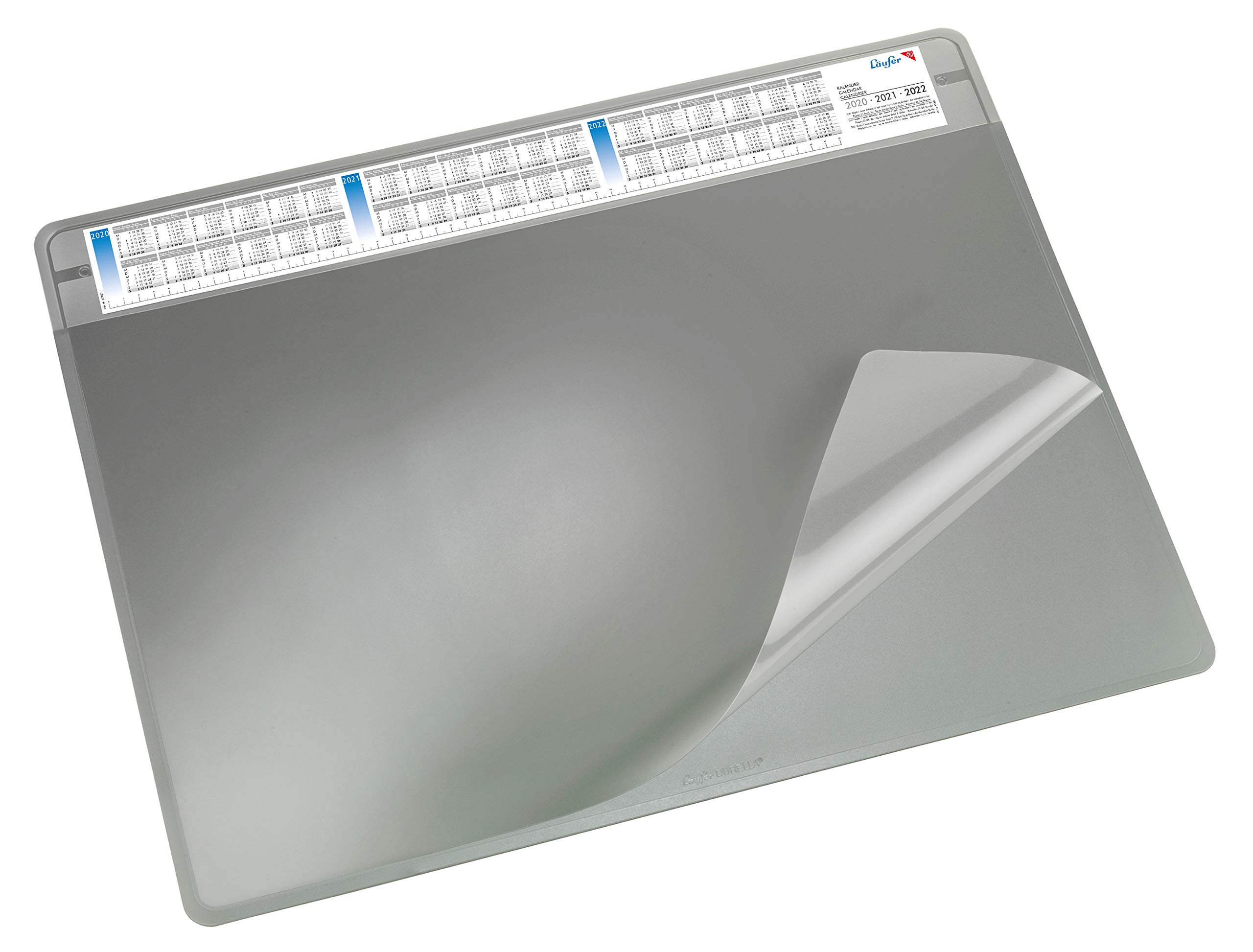 Läufer Durella 47653 Desk Pad Soft with Calendar, 65 x 50 cm Grey