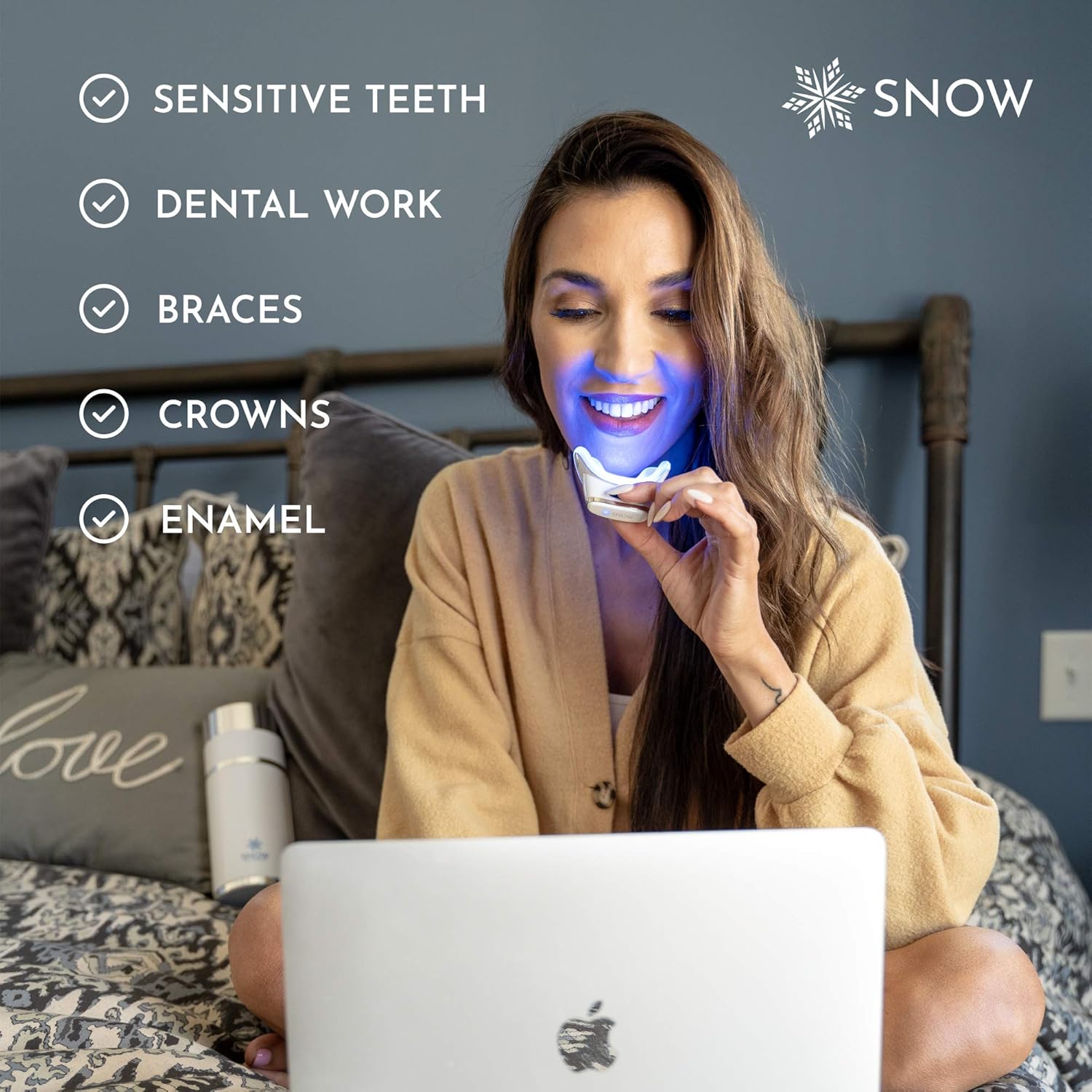 Snow Wireless Teeth Whitening Kit with LED Light | All-in-One at Home Whitener System - Safe for Sensitive Teeth, Braces, Crowns & Veneers - Just 9 Minutes a Day to a Whiter, Brighter Smile: Beauty