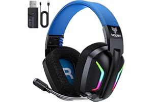 WESEARY Wireless Gaming Headsets for PC, PS5, PS4, Switch, Mac, 2.4GHz Wireless Gaming Headphone with ENC Noise Canceling Microphone, Bluetooth 5.4, Cool Lighting, 50H Battery, 50mm Driver