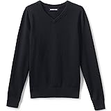Lands' End Uniform Boys Cotton Modal Vneck Sweater