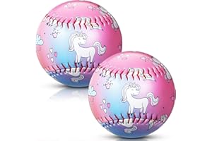 MiniInflat 2 Pack Baseball Standard Practice Baseball, Official Size 9 Inch Leather Covered for Beginners Gifts for Practice Training, Pitching, Throwing