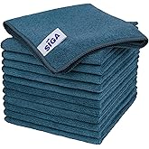 MR.SIGA Microfiber Cleaning Cloth, All-Purpose Microfiber Towels, Streak Free Cleaning Rags, Pack of 12, Light Teal, Size 32 