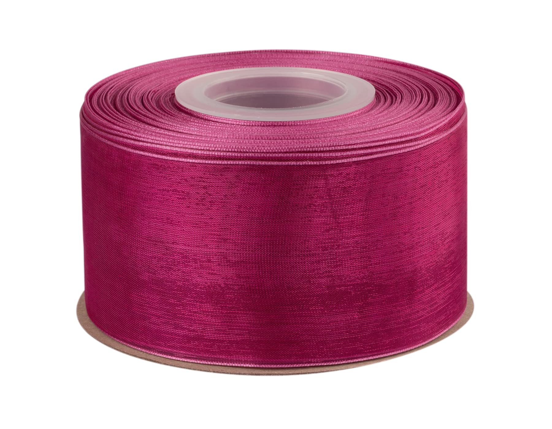 Ribbonitlux 50mm Sheer Organza Ribbon, Wine Shimmer Chiffon Ribbon 45M-Roll, Ideal for Wedding Events Christmas Decaration Making Floral Bouquets DIY Crafts