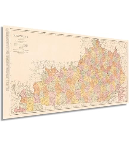 Carte Du Kentucky. Carte De L'état Et Du District Du Kentucky. Carte